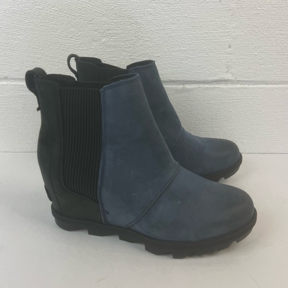 Sorel Joan of Arc Wedge Boots Navy/Black, 7.5 - Picture 1 of 7